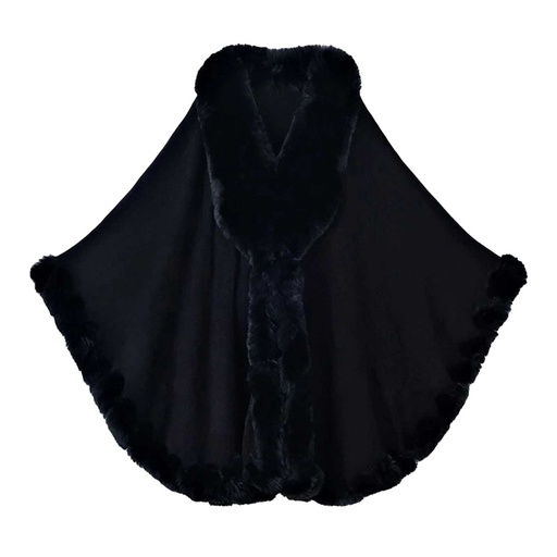 [WTRPAN-41] 360 COTTON PONCHO SOFT PLUSH BLACK