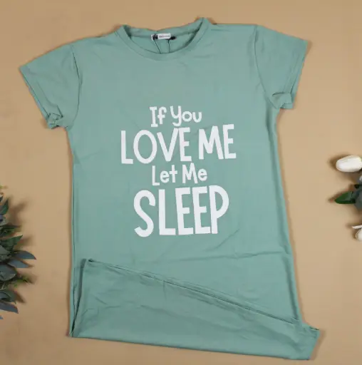 [EG-LSSD3] 360 COTTON T-SHIRT GREEN WITH PRINTED TEXT