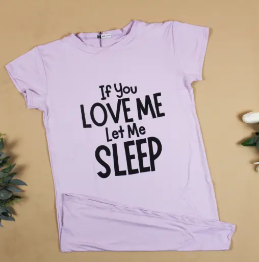 [EG-LSSD7] 360 COTTON T-SHIRT PURPLE WITH PRINTED TEXT