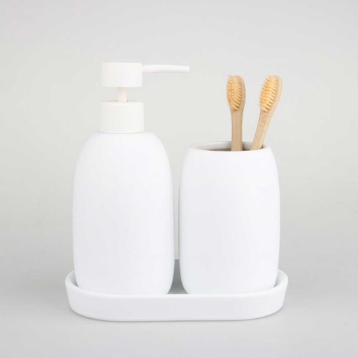 [SDS38] 360 HOME  BOTTLE+CUP+TRAY TACTILE PAINT WHITE MATT