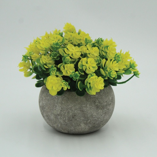 [FLOPOT10] 360 HOME ARTIFICIAL POTTED YELLOW BONZAI  7*12CM