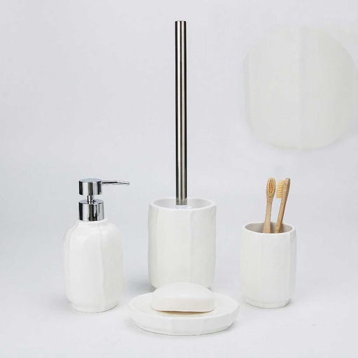 [SDS37] 360 HOME BOTTLE+CUP+SOAP DISH+BRUSH WHITE