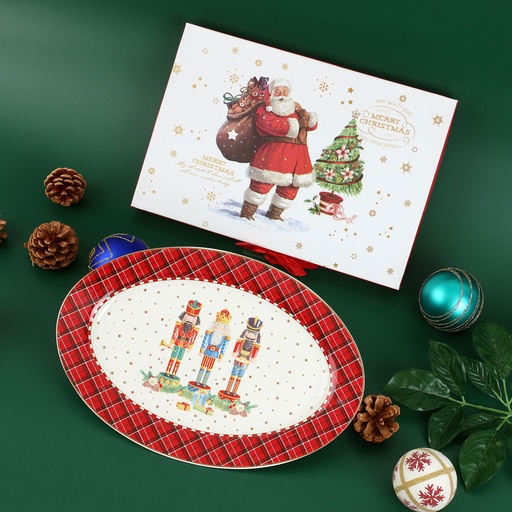 [CH25-PP17] 360 HOME CHRISTMAS PLATE 1PCS  14"OVAL