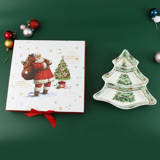 [CH25-PP35] 360 HOME CHRISTMAS PLATE 24CM*24CM*4.2CM SQUARE