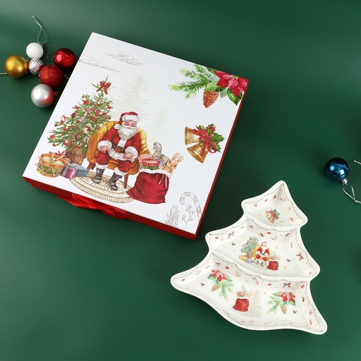[CH25-PP37] 360 HOME CHRISTMAS PLATE 24CM*24CM*4.2CM SQUARE