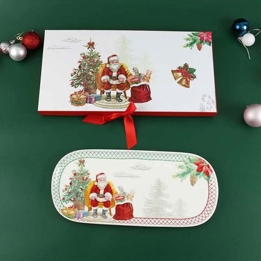 [CH25-PP30] 360 HOME CHRISTMAS PLATE 33.5CM*15CM RECTANGLE