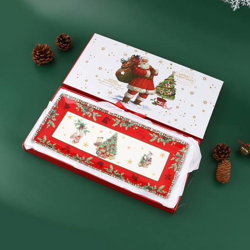 [CH25-PP33] 360 HOME CHRISTMAS PLATE 36.5CM*16.2CM RECTANGLE