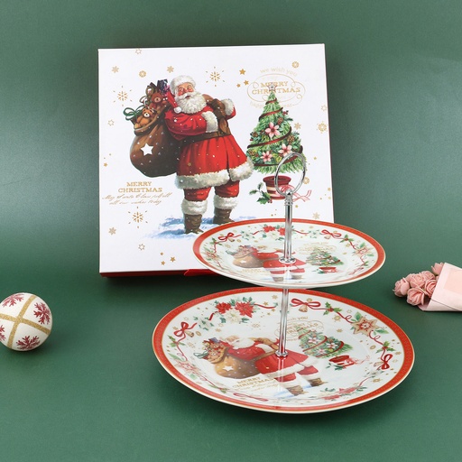 [CH25-PP46] 360 HOME CHRISTMAS PLATE ROUND 2 LAYERS 7.5"+10.5"