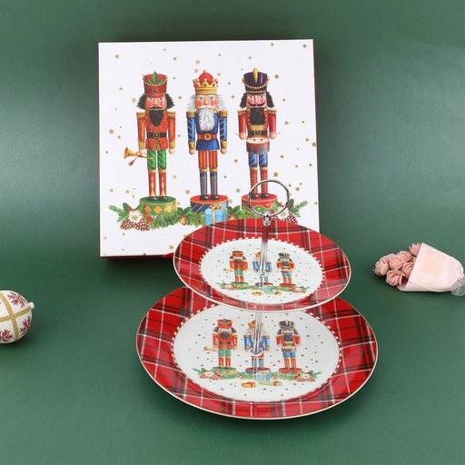 [CH25-PP48] 360 HOME CHRISTMAS PLATE ROUND 2 LAYERS 7.5"+10.5"