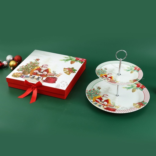 [CH25-PP49] 360 HOME CHRISTMAS PLATE ROUND 2 LAYERS 7.5"+10.5"