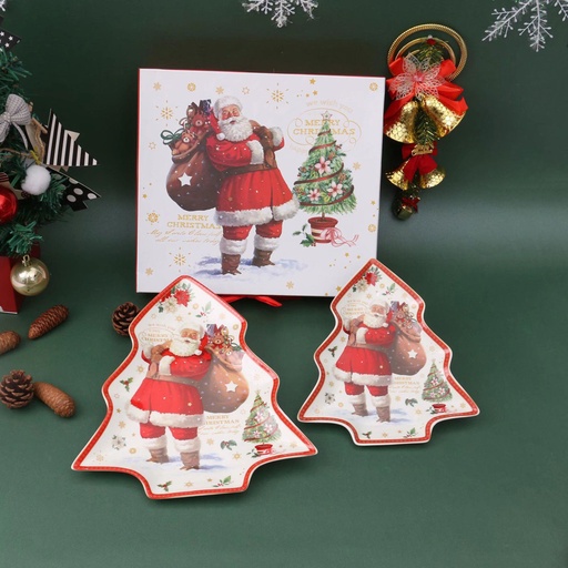 [CH25-PP60] 360 HOME CHRISTMAS PLATES SET  9.6"+12" TREE