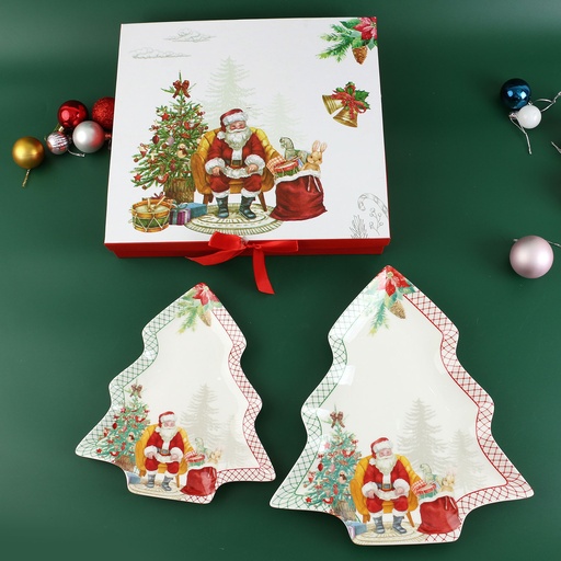 [CH25-PP59] 360 HOME CHRISTMAS PLATES SET 9.6"+12" TREE