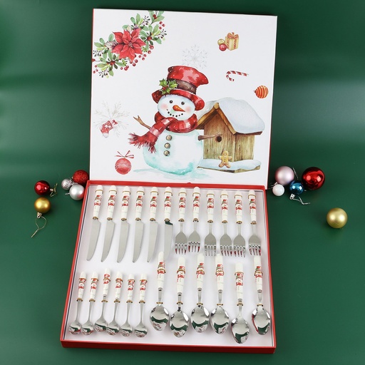 [CH25-PP24] 360 HOME CHRISTMAS SPOONS+KNIVES+FORKS 24PCS
