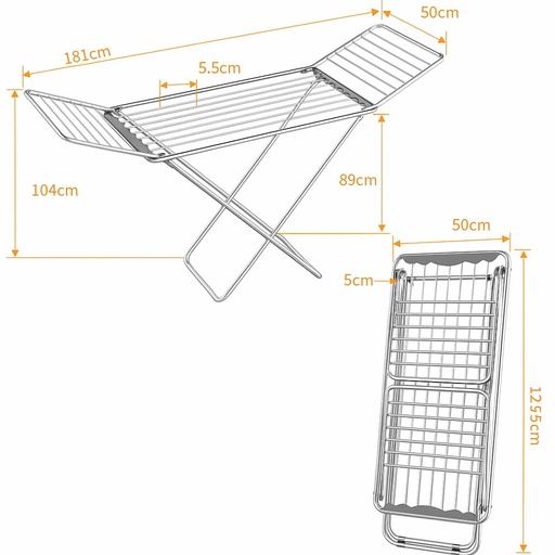 [CLOTRA-2] 360 HOME DRYING RACK 180*50*104CM PLASTIC