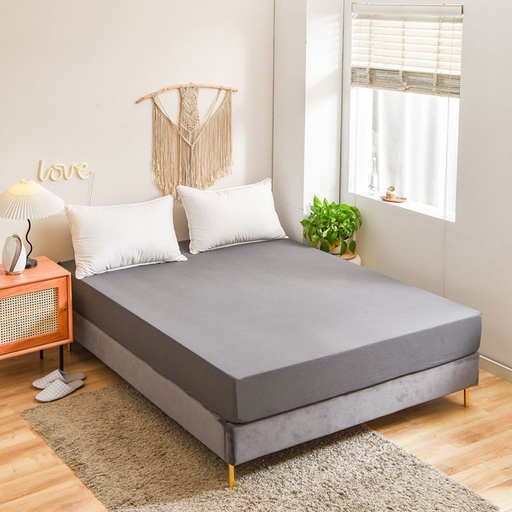 [FDAD-G] 360 HOME FITTED SHEET 180*200 DOUBLE GREY MICROFIB