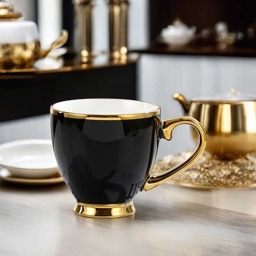 [EVMUG6] 360 HOME MUG CERAMIC GLOSSY BLACK EXT. WHITE INT.