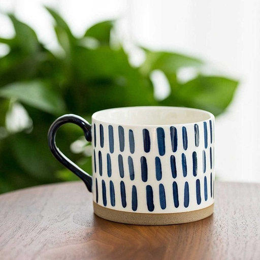 [EVMUG3] 360 HOME MUG CERAMIC STRIPPED NAVY BLUE