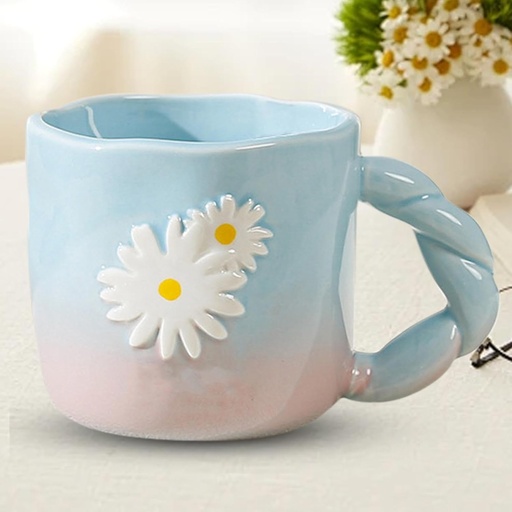 [EVMUG40] 360 HOME MUG CERAMIC WHITE DAISY FLOWER