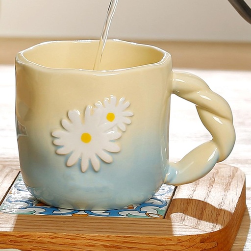 [EVMUG41] 360 HOME MUG CERAMIC WHITE DAISY FLOWER