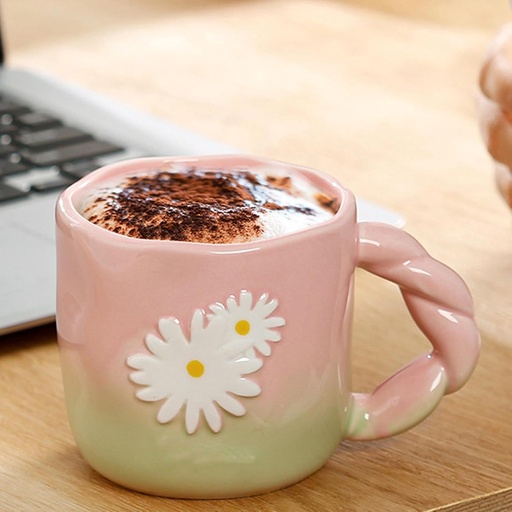 [EVMUG42] 360 HOME MUG CERAMIC WHITE DAISY FLOWER