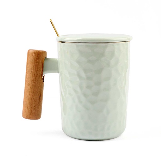 [EVMUG25] 360 HOME MUG CYLINDRIC WOOD HANDLE PASTEL GREEN