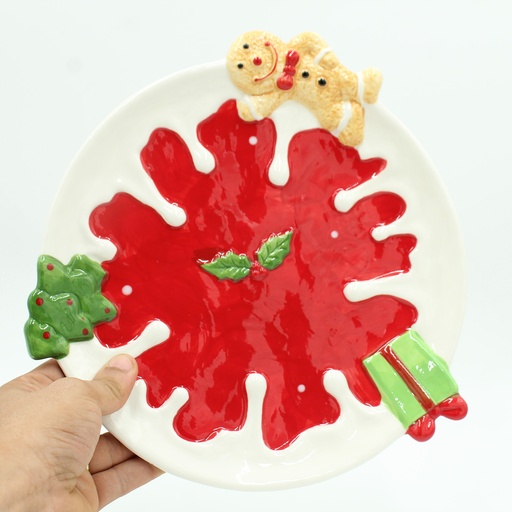 [C25DC43] 360 HOME PLATE CHRISTMAS CERAMIC DARK BROWN