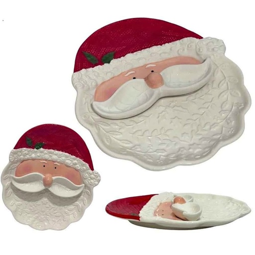[C25DC28] 360 HOME PLATE CHRISTMAS CERAMIC SANTA CLAUSE FACE