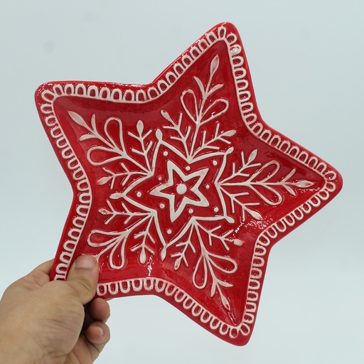 [C25DC35] 360 HOME PLATE CHRISTMAS CERAMIC STAR GLOSSY