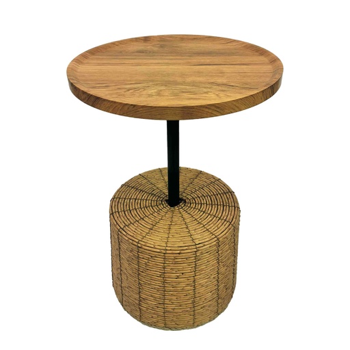 [INDBOH35] 360 HOME TABLE INDOOR 40*40*56 RATAN & WOOD
