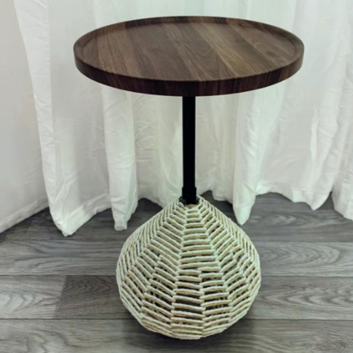 [INDBOH40] 360 HOME TABLE INDOOR 40*40*56 RATAN & WOOD