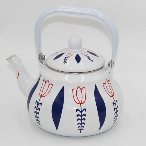 [COFPO7B] 360 HOME TEA POT 2LTR WHITE W/TULIPS