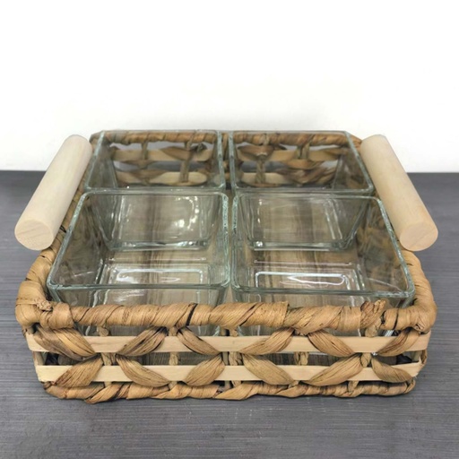 [INDBOH5] 360 HOME TRAY & BOWL 19*19*6.5 WITH HANDLES