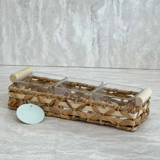 [INDBOH4] 360 HOME TRAY & BOWL 28*10.5*6.5 WITH HANDLES