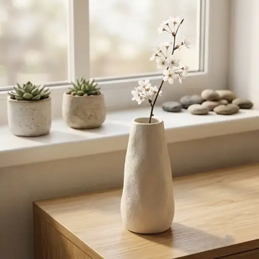 [VASE42-82] 360 HOME VASE CERAMIC WHITE MATT 10*19