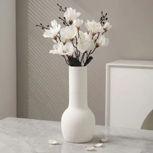 [VASE42-78] 360 HOME VASE CERAMIC WHITE MATT 12*12*25