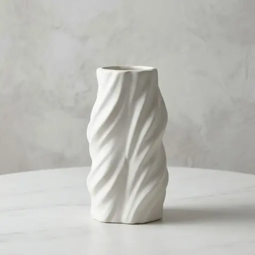 [VASE42-71] 360 HOME VASE CERAMIC WHITE MATT 13*12*25