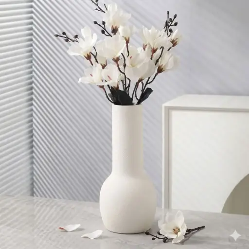 [VASE42-77] 360 HOME VASE CERAMIC WHITE MATT 13*13*30