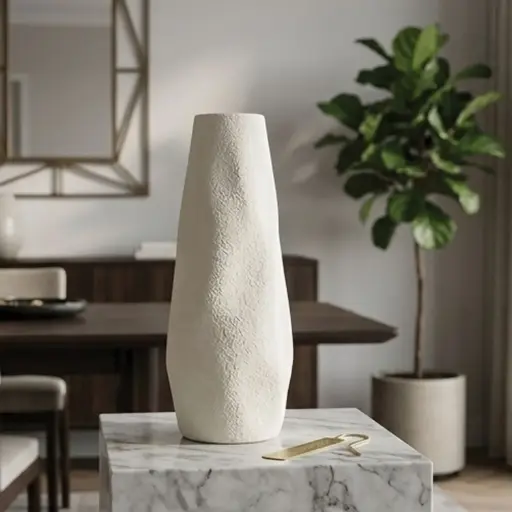 [VASE42-80] 360 HOME VASE CERAMIC WHITE MATT 13*29