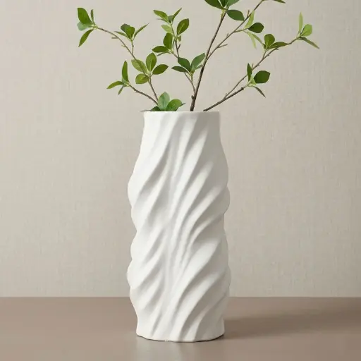 [VASE42-70] 360 HOME VASE CERAMIC WHITE MATT 14.5*13.5*30
