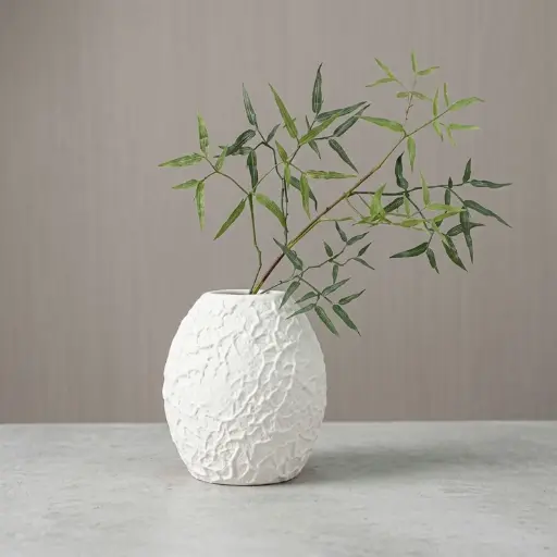 [VASE42-74] 360 HOME VASE CERAMIC WHITE MATT 16*9*17.5