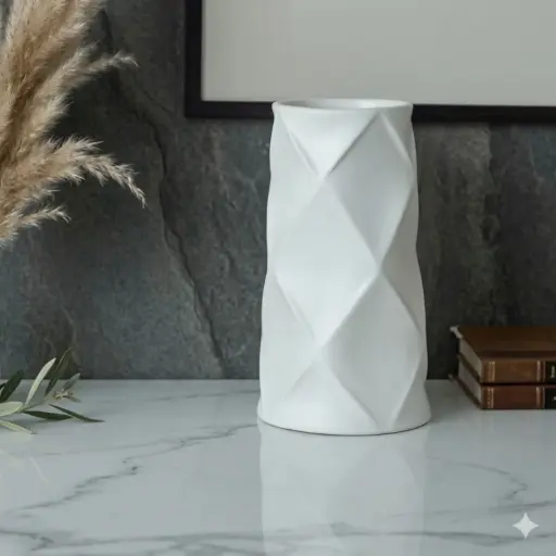 [VASE42-49] 360 HOME VASE CERAMIC WHITE MATT D10.5 BD13 H20