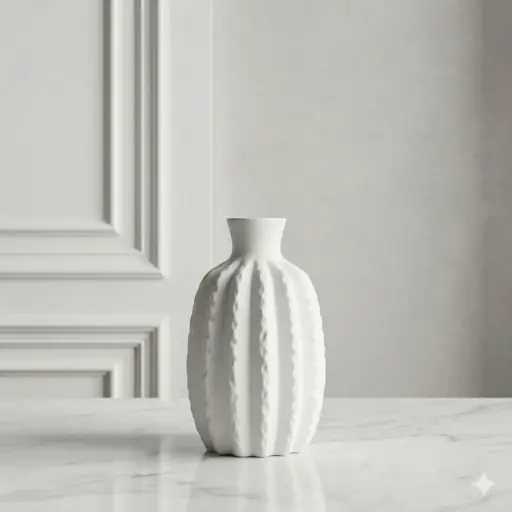 [VASE42-56] 360 HOME VASE CERAMIC WHITE MATT H20.5 WD13 D4.5