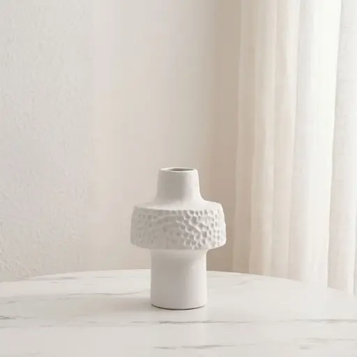 [VASE42-69] 360 HOME VASE CERAMIC WHITE MATT H20WD15 D4.5
