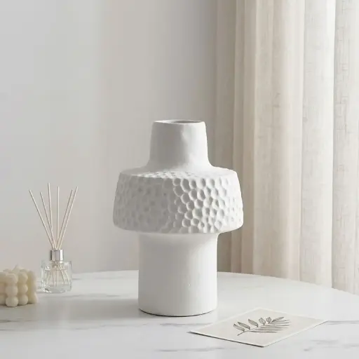 [VASE42-68] 360 HOME VASE CERAMIC WHITE MATT H25 WD19 D6