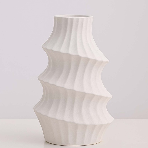 [VASE42-52] 360 HOME VASE CERAMIC WHITE MATT H25.5 WD14 D5.5