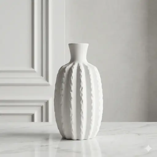 [VASE42-54] 360 HOME VASE CERAMIC WHITE MATT H30.5 WD16 D5.5