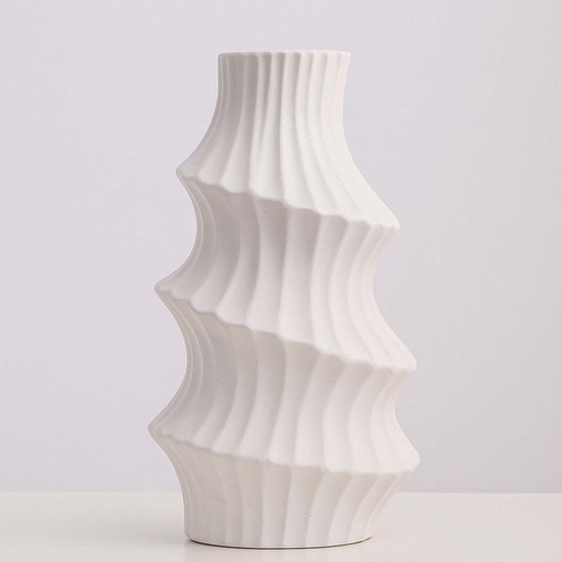[VASE42-51] 360 HOME VASE CERAMIC WHITE MATT H30.5 WD17  D6.5
