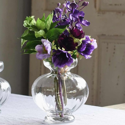 [VASE42-91] 360 HOME VASE GLASS CLEAR 15*17 PUMPKIN SHAPE