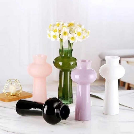 [VASE42-123] 360 HOME VASE GLASS COLORED 12*28.5CM TALL