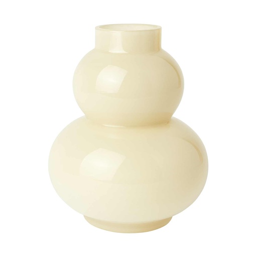 [VASE42-121] 360 HOME VASE GLASS IVORY 14*18CM GOURD DESIGN